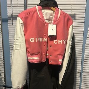 Exclusive Givenchy Varsity Women’s Jacket Pink and White
